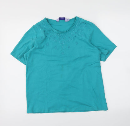 Honor Womens Green   Basic T-Shirt Size 14