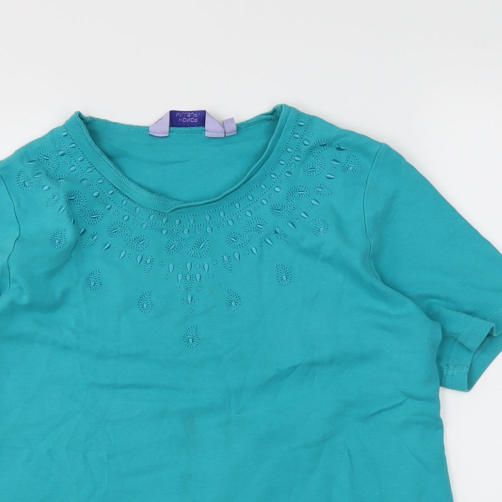 Honor Womens Green   Basic T-Shirt Size 14