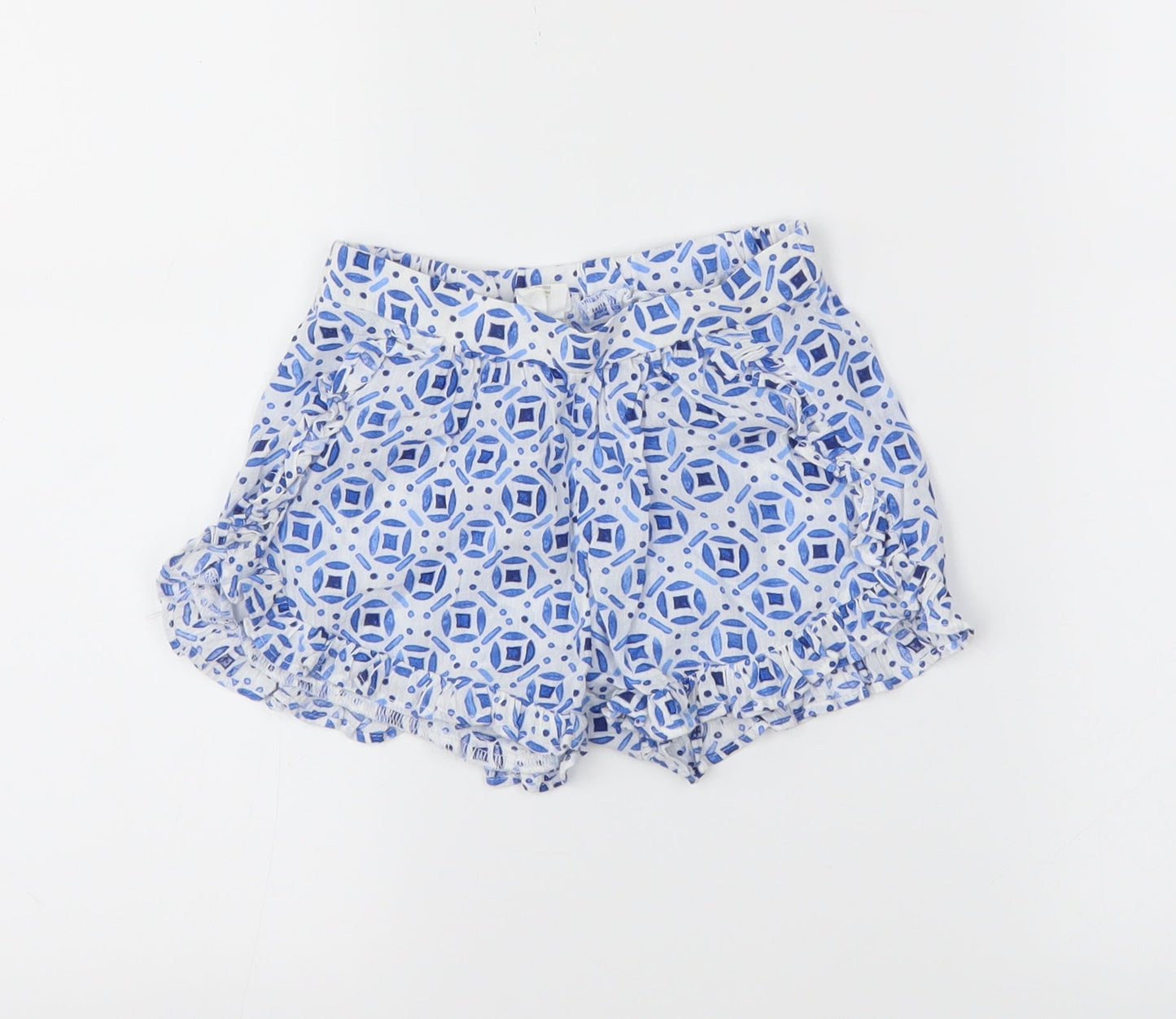 H&M Girls Blue Batik  Cropped Trousers Size 12-18 Months