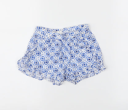 H&M Girls Blue Batik  Cropped Trousers Size 12-18 Months