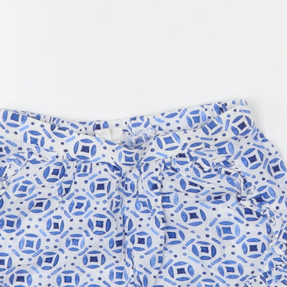 H&M Girls Blue Batik  Cropped Trousers Size 12-18 Months