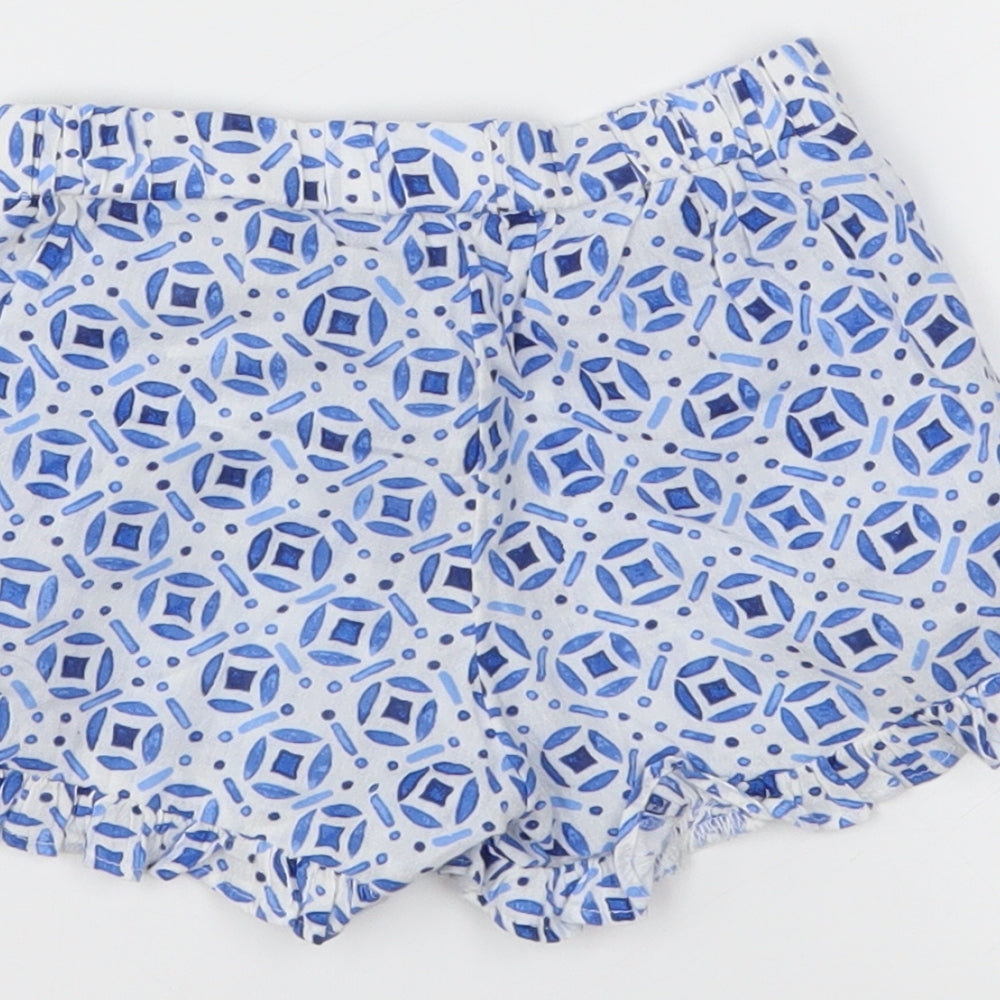 H&M Girls Blue Batik  Cropped Trousers Size 12-18 Months