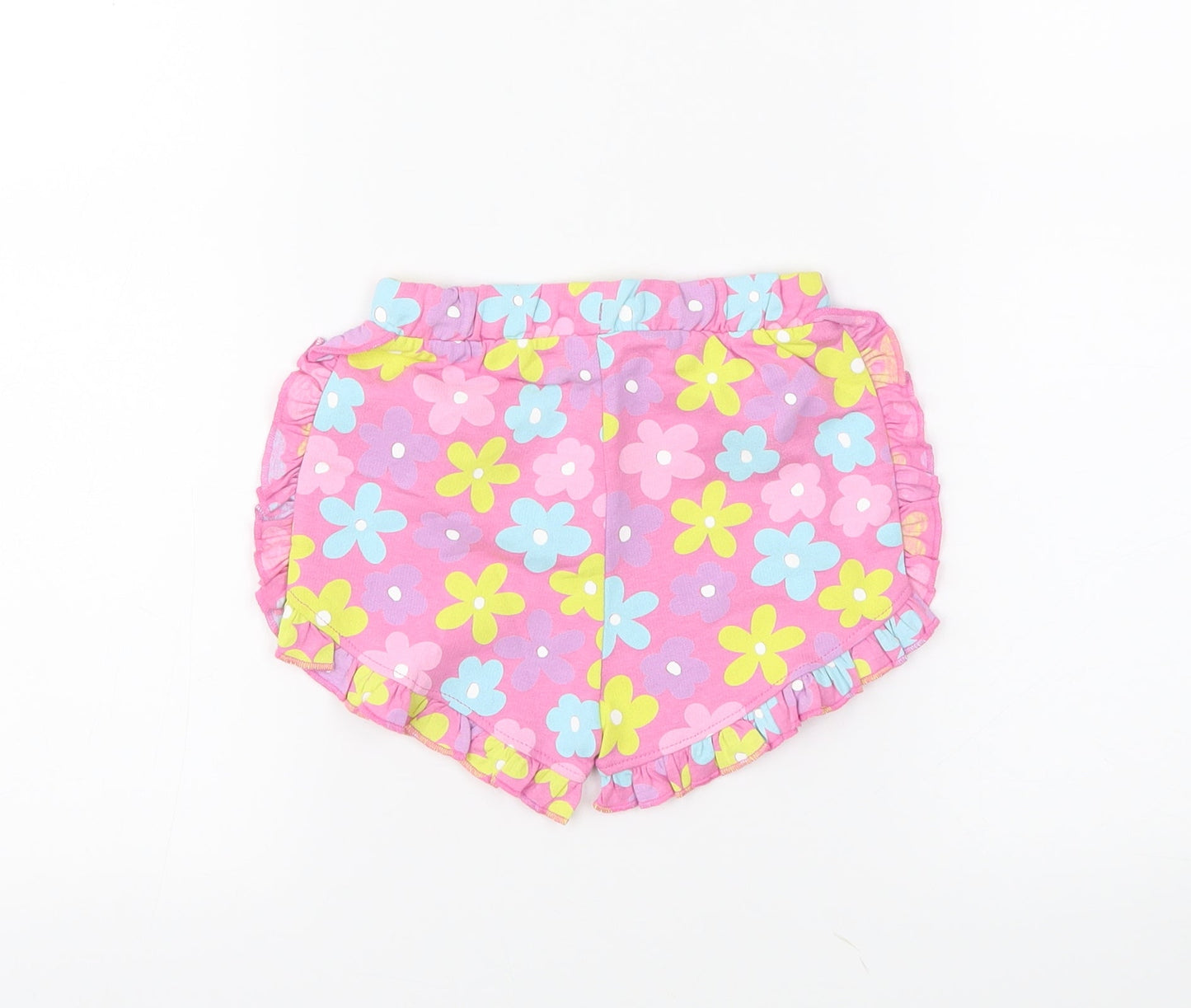 Preworn Boys Pink Floral  Cropped Trousers Size 12-18 Months
