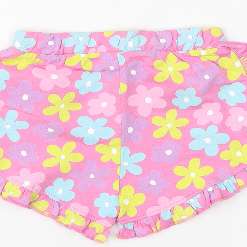 Preworn Boys Pink Floral  Cropped Trousers Size 12-18 Months