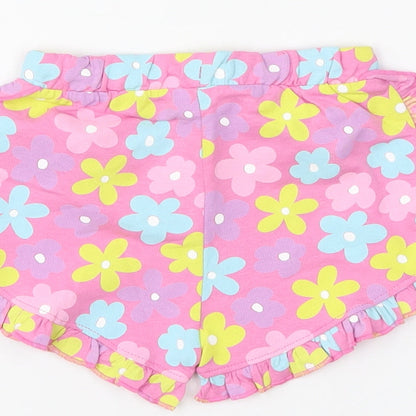 Preworn Boys Pink Floral  Cropped Trousers Size 12-18 Months