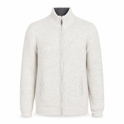Mens UK Size L BHS Beige Full Zip Jumper