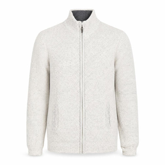 Mens UK Size L BHS Beige Full Zip Jumper