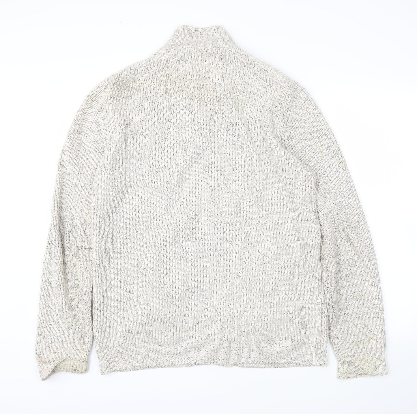 BHS Mens Beige   Full Zip Jumper Size L