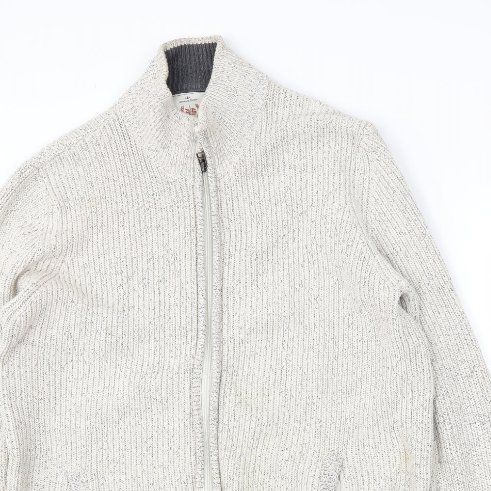 BHS Mens Beige   Full Zip Jumper Size L