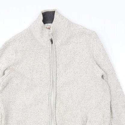 BHS Mens Beige   Full Zip Jumper Size L