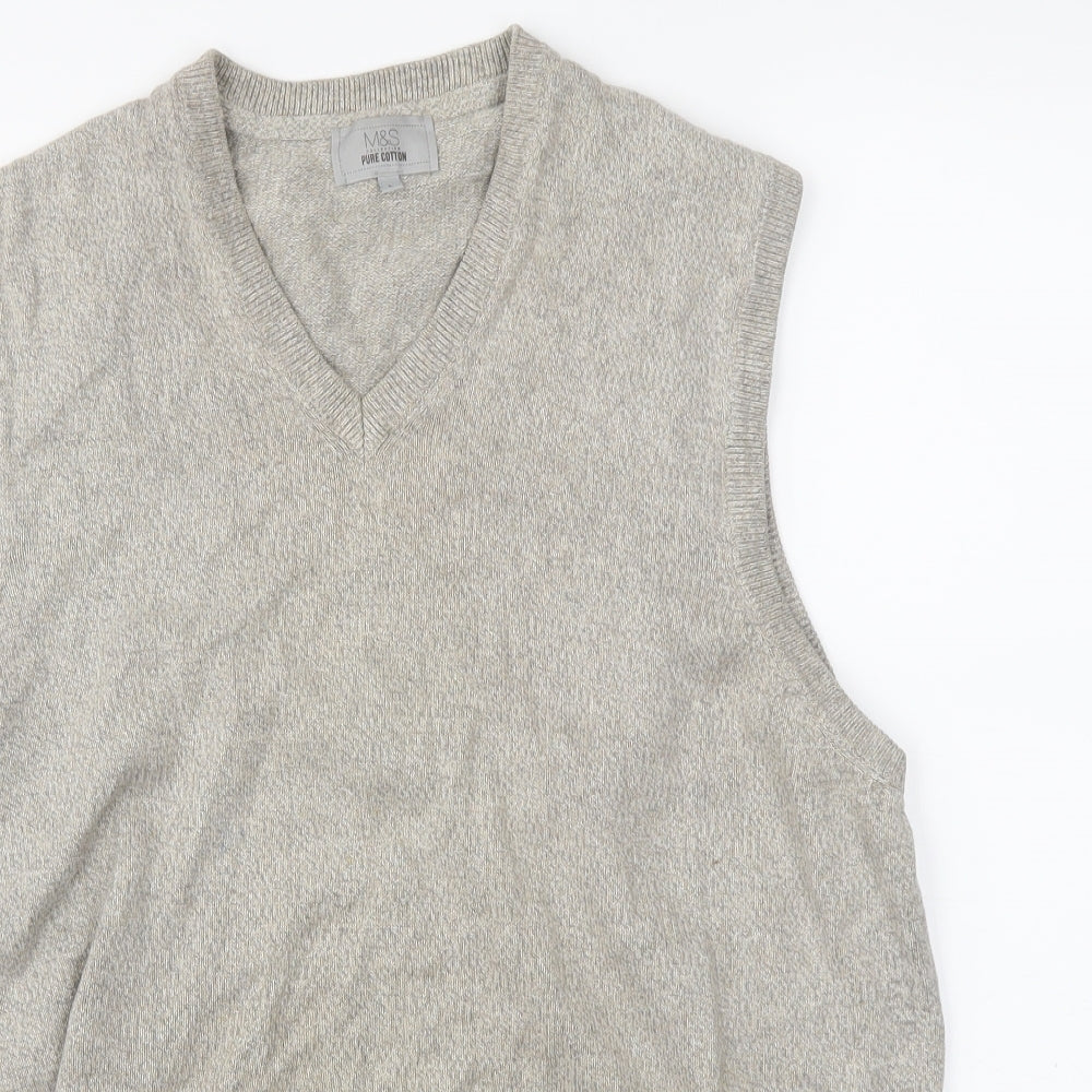 M&S Mens Beige   Pullover Jumper Size L