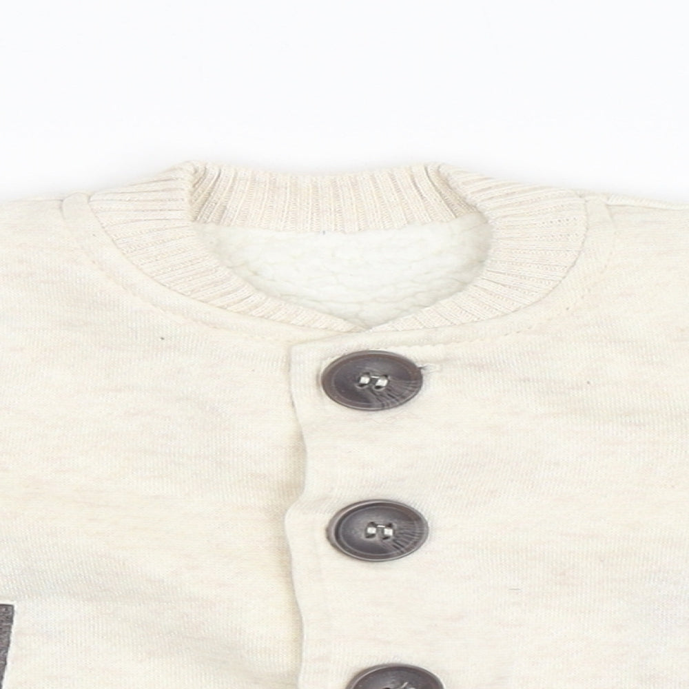 Close-up detail of Nutmeg Beige Jacket, size 0-3, Months