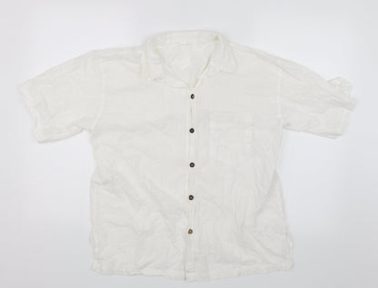 Womens UK Size XL Preworn White Basic Button-Up