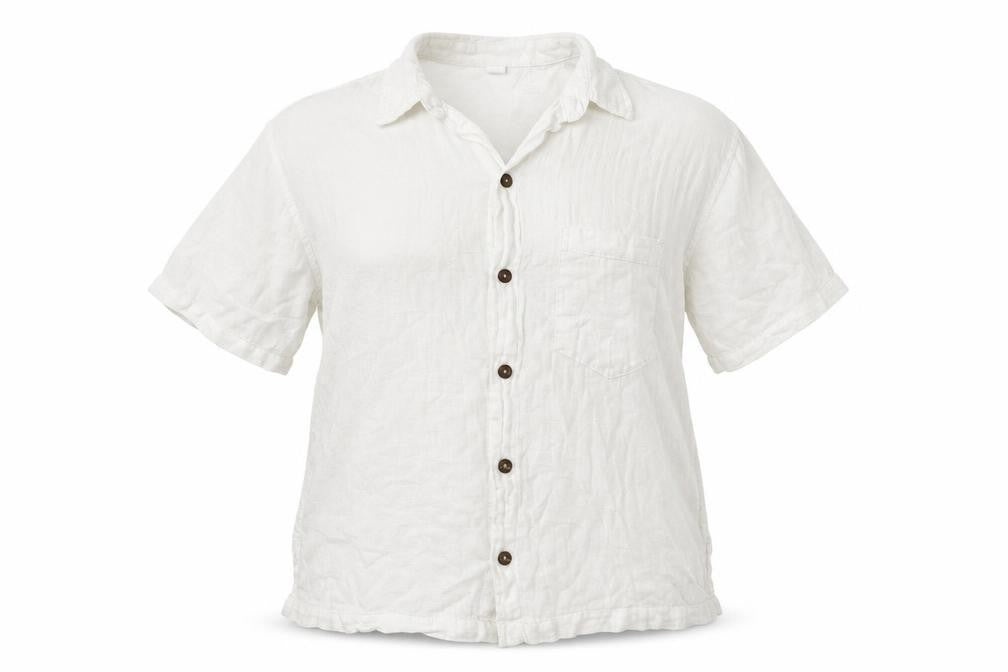 Womens UK Size XL Preworn White Basic Button-Up