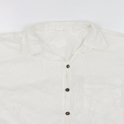 Womens UK Size XL Preworn White Basic Button-Up
