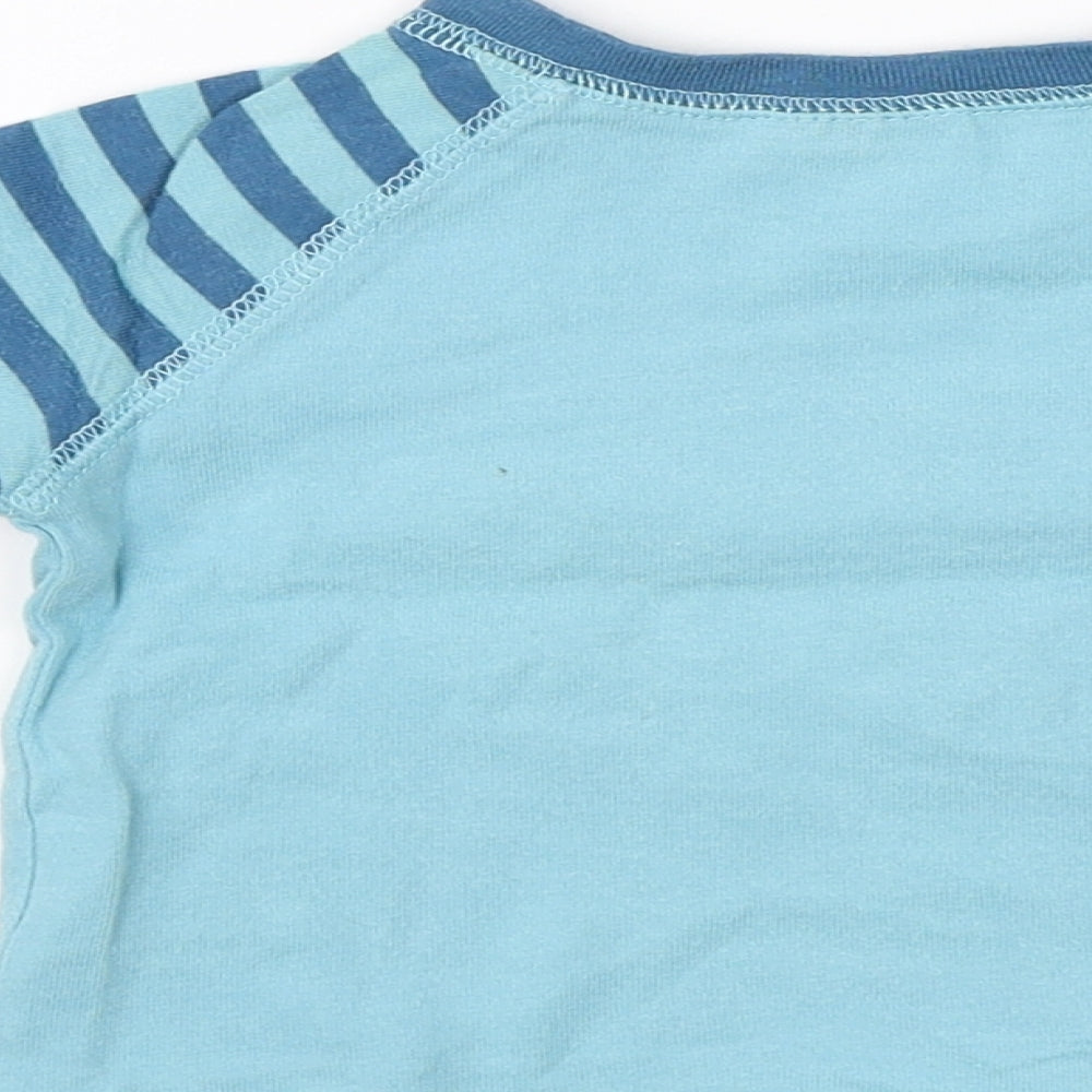 Cherokee Baby Blue Striped  Jersey T-Shirt Size 0-3 Months  - Garden bug trail