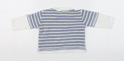 George Baby Blue Striped  Jersey T-Shirt Size 0-3 Months  - My big red fire engine