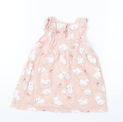 H&M Baby Pink   Shift  Size 6-9 Months  - Bunnies
