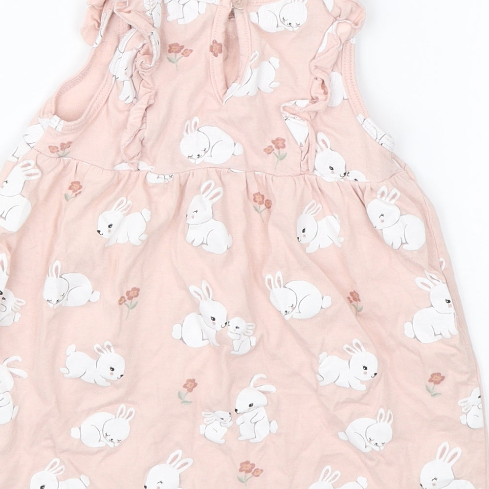 H&M Baby Pink   Shift  Size 6-9 Months  - Bunnies