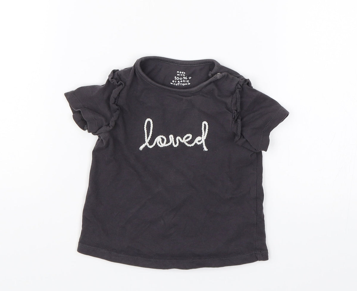 Front view of F&F Baby Blue Basic T-Shirt, size 6-9, Months - Loved
