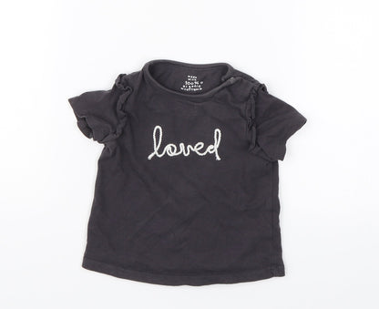 Front view of F&F Baby Blue Basic T-Shirt, size 6-9, Months - Loved