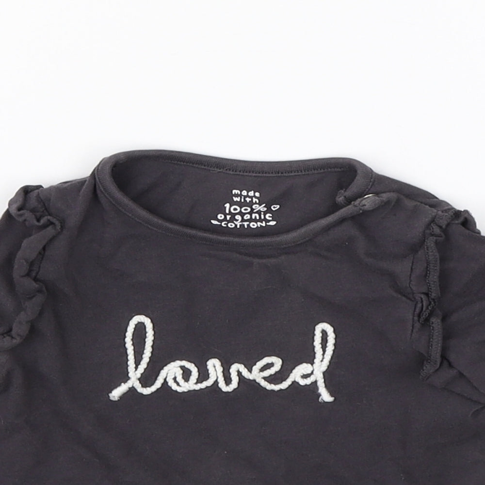 Close-up detail of F&F Baby Blue Basic T-Shirt, size 6-9, Months - Loved