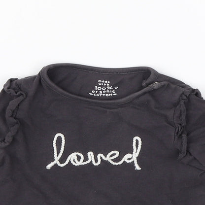 Close-up detail of F&F Baby Blue Basic T-Shirt, size 6-9, Months - Loved