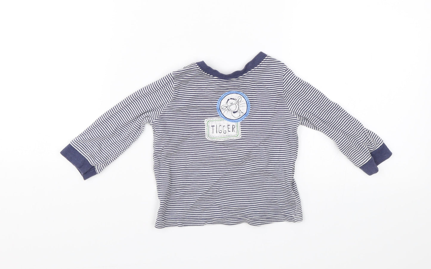George Baby Blue Striped  Jersey T-Shirt Size 9-12 Months  - Tigger