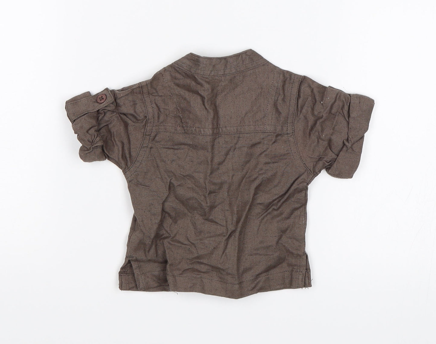 Tiny Ted Baby Brown   Basic Button-Up Size 0-3 Months
