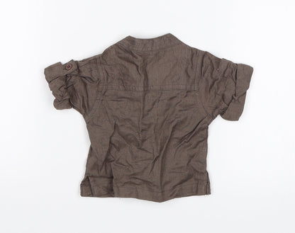 Tiny Ted Baby Brown   Basic Button-Up Size 0-3 Months