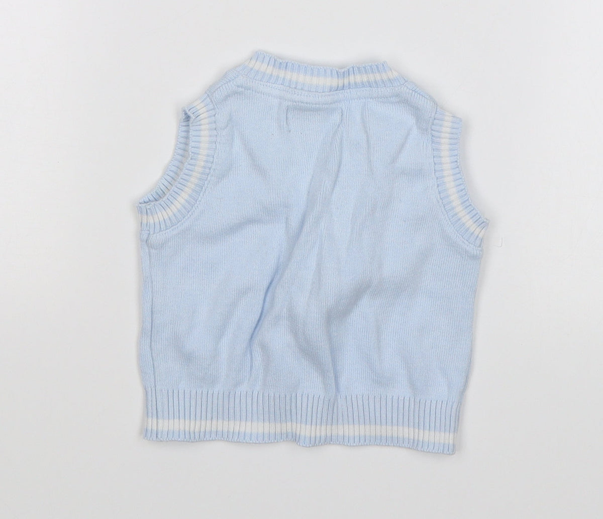 Back view of Early Days Baby Blue Basic Coat Coatigan, size 0-3, Months