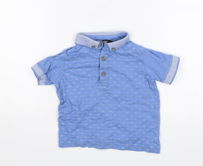 Front view of George Baby Blue Basic Polo, size 18-24, Months
