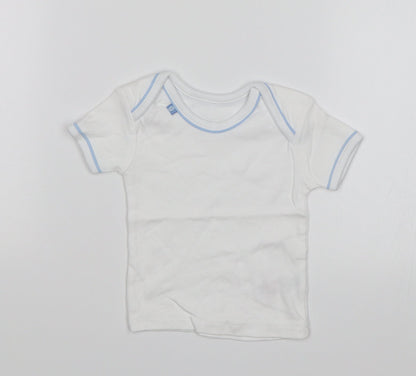 Front view of Preworn Baby White Basic T-Shirt, size 0-3, Months