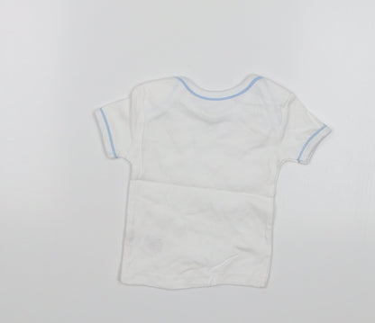 Back view of Preworn Baby White Basic T-Shirt, size 0-3, Months