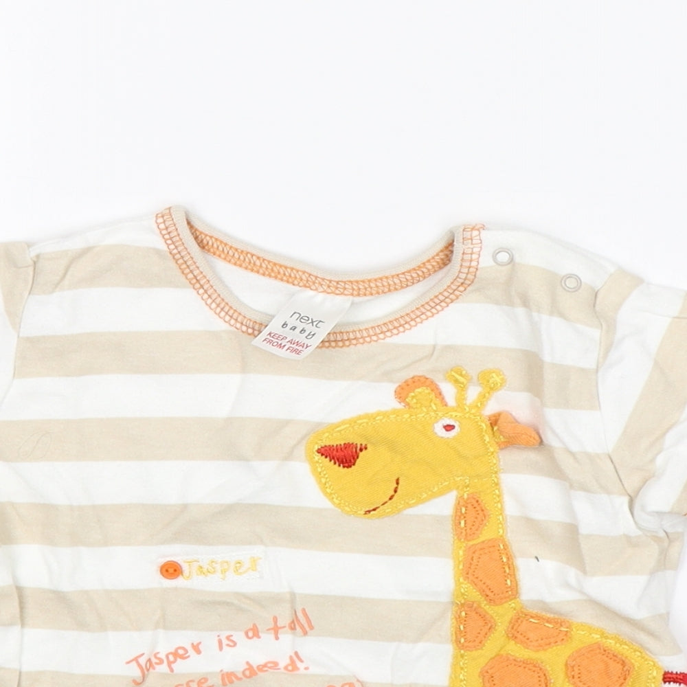 Close-up detail of Next Baby Orange Basic T-Shirt, size 3-6, Months - Giraffe