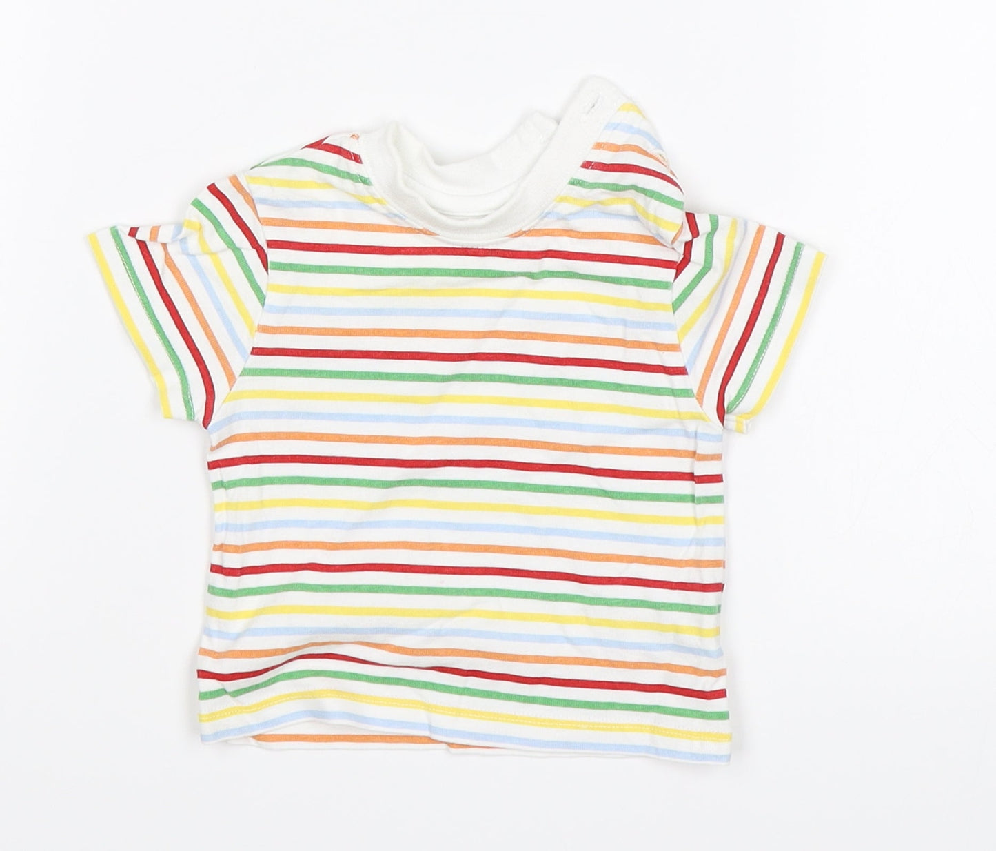 Baby Boutique Baby White Striped  Basic T-Shirt Size 0-3 Months