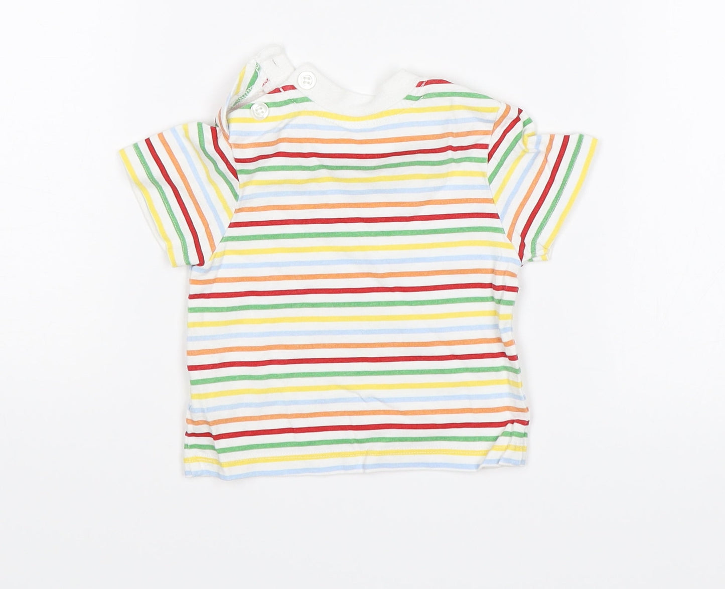 Baby Boutique Baby White Striped  Basic T-Shirt Size 0-3 Months