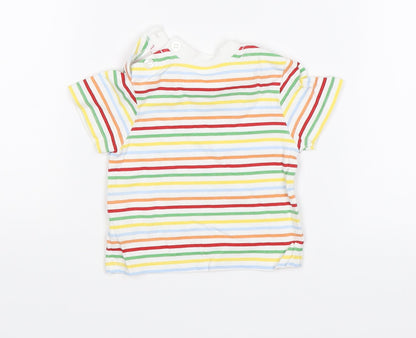 Baby Boutique Baby White Striped  Basic T-Shirt Size 0-3 Months