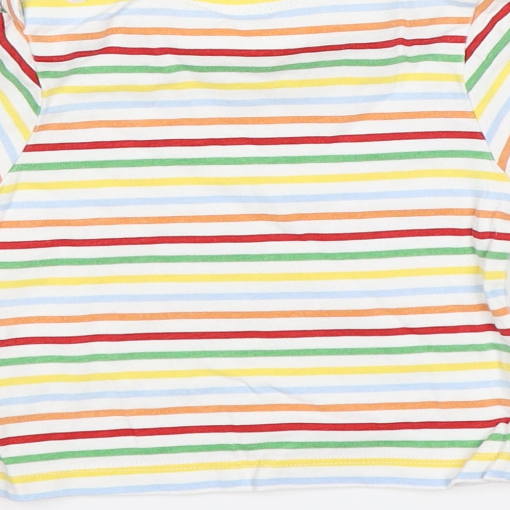 Baby Boutique Baby White Striped  Basic T-Shirt Size 0-3 Months