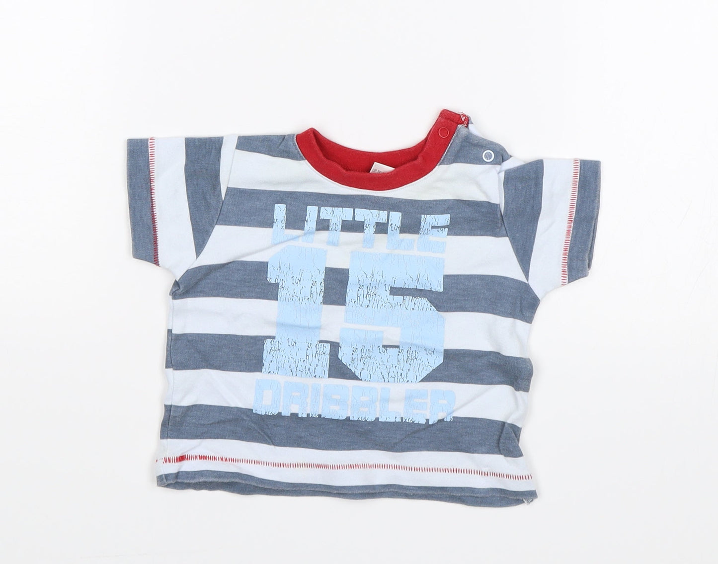 NEXT Baby Blue Striped  Basic T-Shirt Size 0-3 Months  - Little dribbler