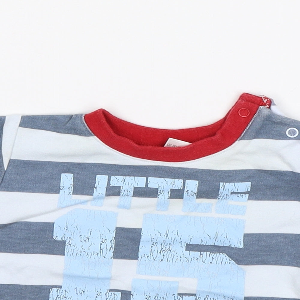 NEXT Baby Blue Striped  Basic T-Shirt Size 0-3 Months  - Little dribbler