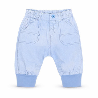 Front view of Next Baby Blue Jogger Trousers, size 0-3, Months