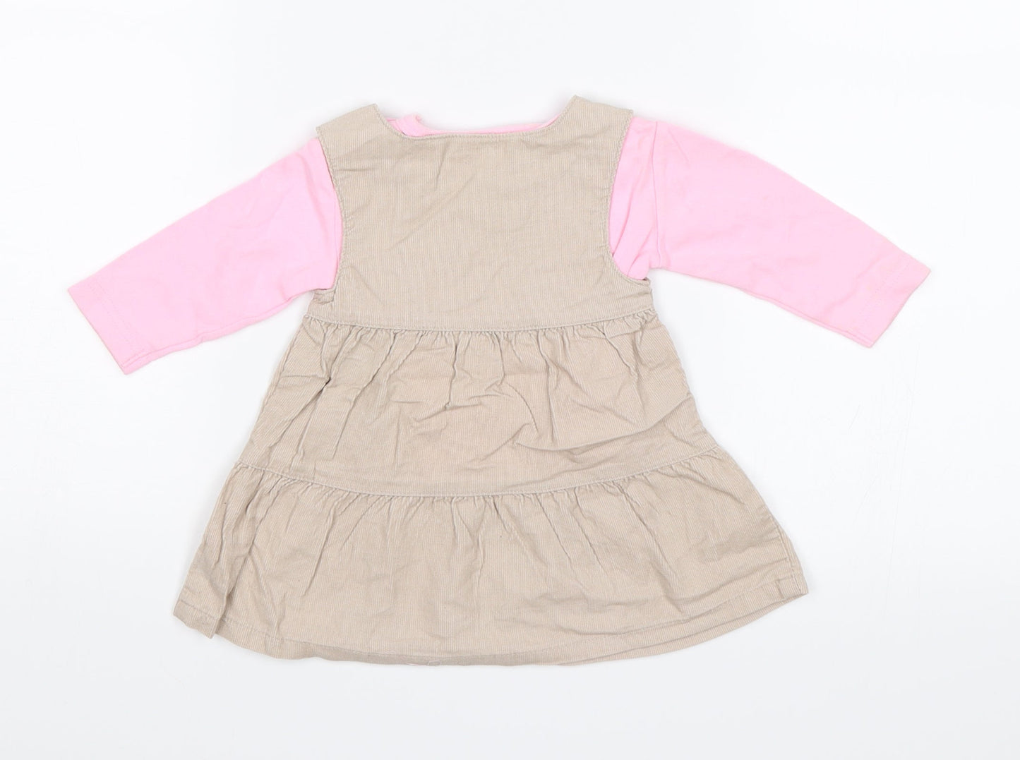 Baby Mac Baby Beige   Shift  Size 0-3 Months  - Flowers