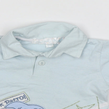 Nursery Time Baby Blue   Basic Polo Size 0-3 Months  - Shark patrol