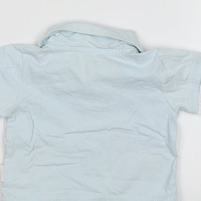 Nursery Time Baby Blue   Basic Polo Size 0-3 Months  - Shark patrol