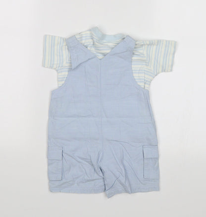 NEXT Baby Blue Striped  Dungaree One-Piece Size 3-6 Months  - Dog