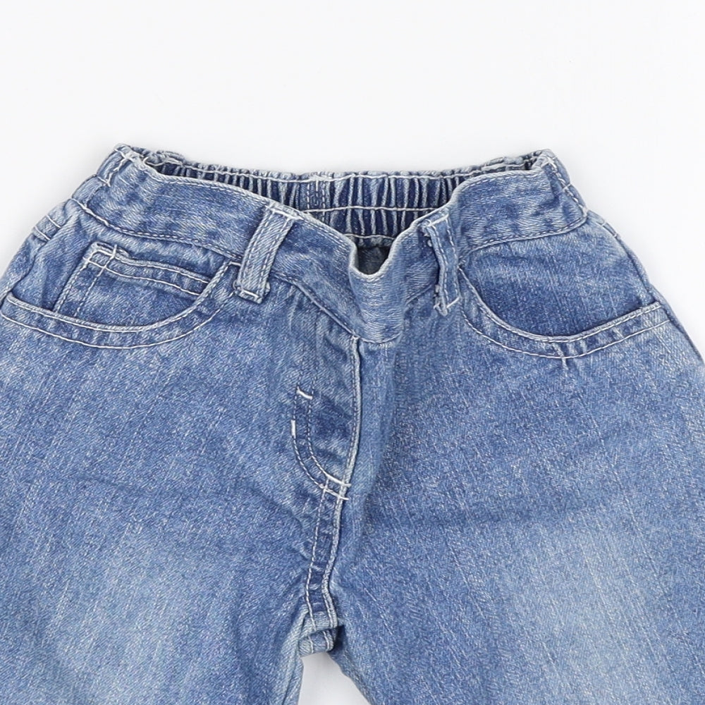 Tiny Ted Baby Blue Floral  Jogger Jeans Size 3-6 Months