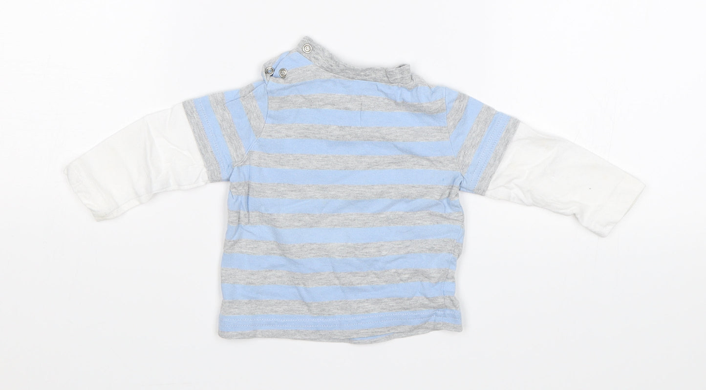 Tiny Ted Baby Blue Striped  Jersey T-Shirt Size 3-6 Months  - Champ