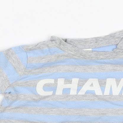 Tiny Ted Baby Blue Striped  Jersey T-Shirt Size 3-6 Months  - Champ