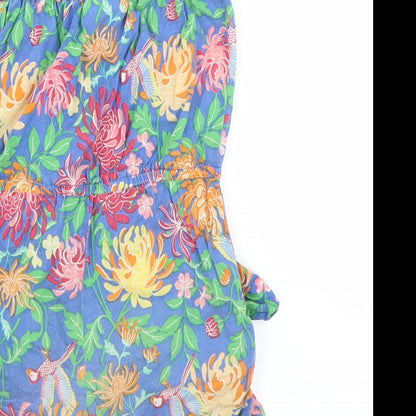 E-vie Girls Blue Floral  Playsuit One-Piece Size 2 Years